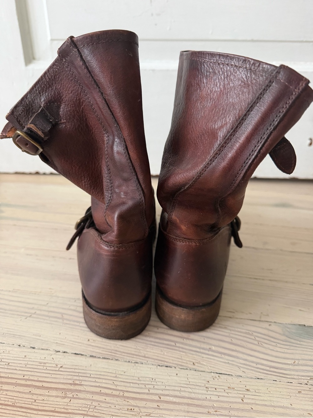 Frye Veronica Flex Short Leather Boot - Brown - Picture 9 of 10